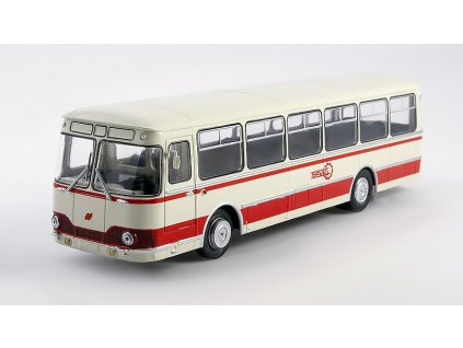 LIAZ 677V 1:43 - MODIMIO Naše autobusy časopis s modelem #48  LIAZ 677 V - kovový model autobusu