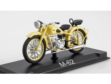 M-62 URAL 1:24 - MODIMIO Collections Naše Motocykly časopis s modelem #44  IMZ M-62 Ural - model motorky