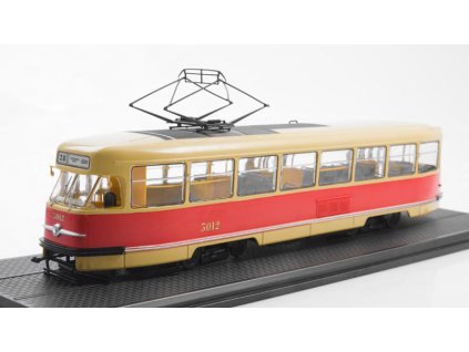Tatra T2 tramvaj žlutá / červená 1:43 - SSM  Tatra T 2 tramvaj 1:43 - kovový model
