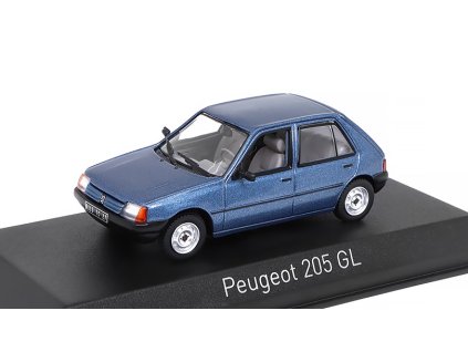 Peugeot 205 GL 1988 modrá 1:43 - NOREV  Peugeot 205 GL 1988 - kovový model auta