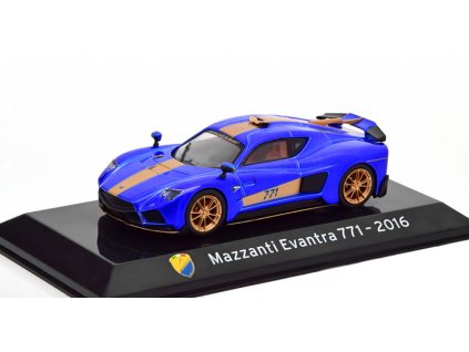Mazzanti Evantra 771 2016 1:43 - Atlas časopis s modelem  Mazzanti Evantra 771 2016 - kovový model auta