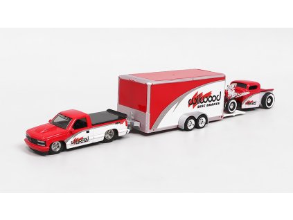 Chevrolet 454 SS Pick-Up 1993 + Chevrolet Pick-up 1936 + přivěs 1:64 - Maisto  Chevy 454 SS Pick-Up 1993 + přívěs + Chevy Pick-Up 1936 Wilwood - kovový model auta