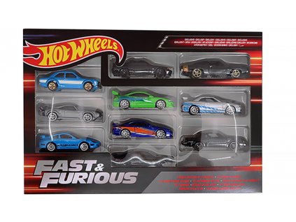 Sběratelská Sada 10 ks Fast & Furious 1:64 - Hot Wheels BAZAROVÉ ZBOŽÍ  95 Mitsubishi Eclipse / '87 Buick Regal GNX / Ford Escort RS1600 / Ice Charger / Dodge Charger Hellcat / Nissan Skyline GT-R / Porsche 911 GT3 R5  / '