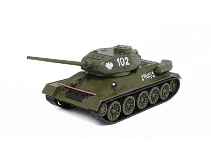 T-34-85 Rudy 102 ze seriálu Čtyři z tanku a pes (Polsko) 1:43 - Daffi  Tank T-34-85 " Czterej pancerni i pies " PRL - kovový model tanku