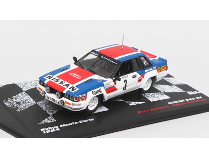 Nissan 240 RS #3 Rallye Monte-Carlo 1984 1:43 - Rallye automobily časopis s modelem #47  Nissan 240RS N3 Rally Monte Carlo 1984 Timo Salonen / Seppo Harjanne - kovový model auta