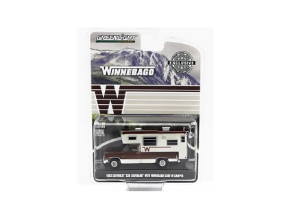 Chevrolet C20 Silverado 1982 Winnebago Camper 1:64 - GreenLight  Chevrolet C-20 Silverado 1982 Winnebago Slide-In Camper - kovový model 1/64