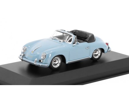 Porsche 356 A Cabriolet 1956 modrá 1:43 - MAXICHAMPS  Porsche 356A Cabrio 1956 - kovový model auta