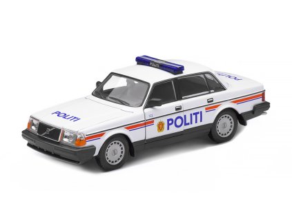 Volvo 240 GL 1986 Politi - Policie Norsko 1:24 - Welly  Volvo 240GL 1986 Police Norway "Politi" - kovový model auta 1/24