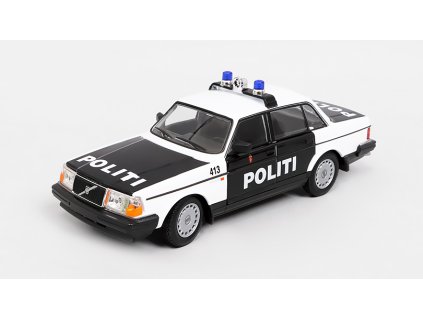 Volvo 240 GL 1986 Politi - Policie Norsko ČB 1:24 - Welly  Volvo 240GL 1986 Police Norway "Politi" - kovový model auta 1/24
