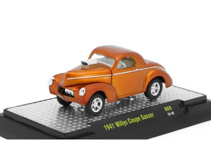 Willys Coupe Gasser 1941 oranžová 1:64 - M2 Machines  Willys Coupe Gasser 1941 - kovový model auta