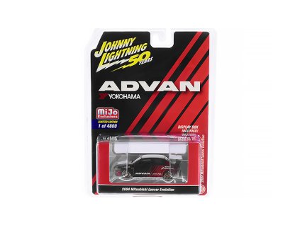 Mitsubishi Lancer Evolution 2004 Advan Yokohama 1:64 - Johnny Lightning  Mitsubishi Lancer Evo 2004 Advan - sběratelský model auta