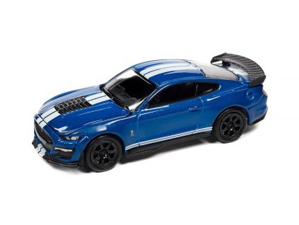 Shelby GT-500 2021 Carbon modrá 1:64 - Auto World  Shelby GT 500 2021 Carbon Fiber Track Pack - kovový model auta