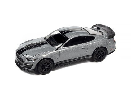 Shelby GT-500 2021 Carbon šedá 1:64 - Auto World  Shelby GT 500 2021 Carbon Fiber Track Pack - kovový model auta
