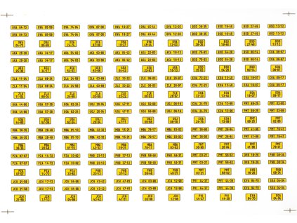 Obtisky na modely 1:43 - SPZ žlutá  Dekály - Obtisky na modely SPZ , Státní poznávací značka