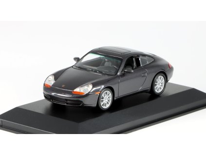 Porsche 911 Carrera 996 1998 šedá 1:43 - Minichamps  Porsche 911 - kovový model