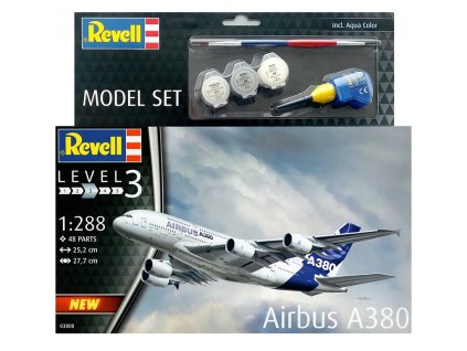 Airbus A380 letadlo 1:288 - Revell stavebnice + lepidlo a barvy  Airbus 380 - stavebnice Revell modelkit