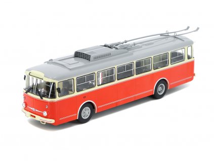 Škoda 9TR trolejbus béžová červená 143 Avtoistoria (3)