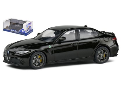 Alfa Romeo Giulia Quadrifoglio 2.9l Bi-Turbo 2019 černá 1:43 - Solido  Alfa Romeo Giulia Quadrifoglio 2.9l BiTurbo 2019 - kovový model