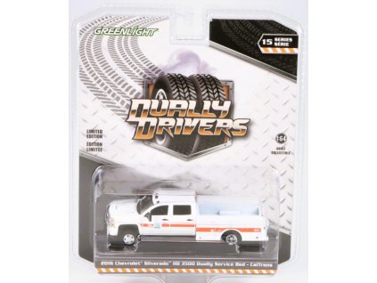 Chevrolet Silverado HD 3500 Dually Service Bed CalTrans 2016 1:64 - GreenLight  Chevrolet Silverado - kovový model