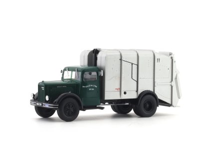 Berliet GDR 7W Popelářský vůz 1:43 - Hachette časopis s modelem  Berliet GDR 7W - kovový model auta