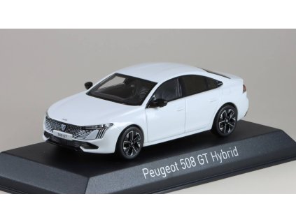 Peugeot 508 GT Hybrid 2023 bílá 1:43 - NOREV  Peugeot 508 - kovový model