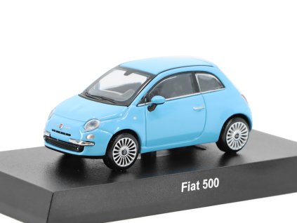 Fiat Nuova 500 2007 modrá 164 Kyosho časopis s modelem (2)