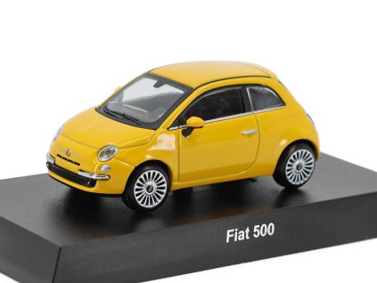 Fiat Nuova 500 2007 žlutá 164 Kyosho časopis s modelem (3)
