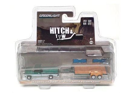 Ford F 150 Ranger XLT 1976 + přívěs Flatbed 164 GreenLight