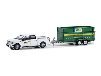 Ford F 150 XLT 2018 + Dvounápravový Sklápěcí Přívěs 164 GreenLight (1)