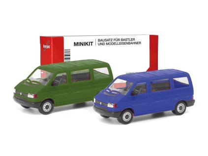 Volkswagen T4 Bus zelená modrá Minikit 187 Herpa stavebnice (3)