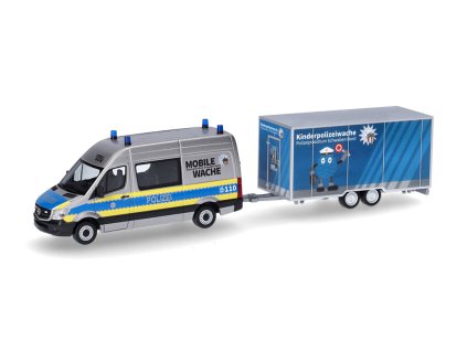 Mercedes Benz Sprinter Polizei s přívěsem 187 Herpa (1)