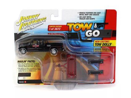 Chevrolet Silverado černá + Tow Dolly 2002 164 Johnny Lightning (2)