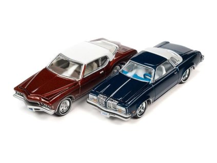 Oldmobile Cutless Supreme 1976 modrý + Buick Riviera 1972 164 Johnny Lightning (1)