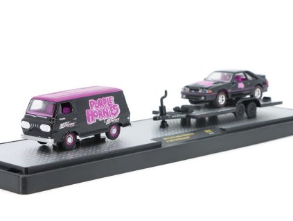 Ford Econoline Delivery Van 1965 + přivěs + Ford Mustang GT 1988 164 M2 Machines (2)