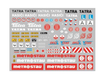 Obtisky na modely Tatra 143 Metrostav Jednota ČSAD SPZ