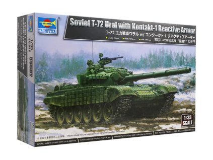 Soviet T 72 Ural with Kontakt 1 Reactive Armor 135 Trumpeter stavebnice