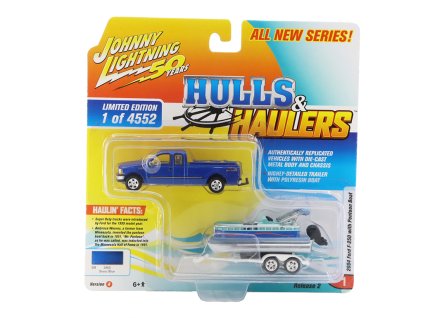 Ford F 250 2004 s pontonovou lodí 164 Johnny Lightning