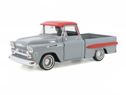 Chevrolet Apache Fleetside Pick-Up 1958 šedá 1:24 - MOTORMAX  Chevrolet Apache Fleetside PickUp - kovový model auta 1/24