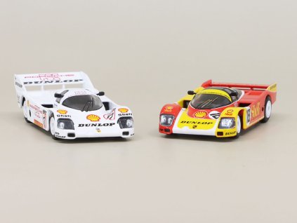 Porsche 962C Shell Combo Le Mans 1988 #18 + #17 Dunlop Supercup H.J. Stuck 1987 1:64 - Tiny Toys  Porsche Shell 962C No.18 + No.17 - sběratelský modely aut 1/64
