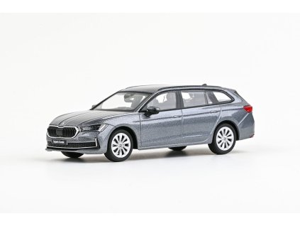 Škoda Superb IV Combi 2023 Šedá Graphite Metalíza 1:43 - Abrex  Škoda Superb 4 Combi- kovový model auta 1/43
