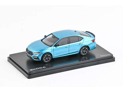 Škoda Octavia IV RS 2020 Modrá Sea Metalíza 1:43 - ABREX  Škoda Octavia 4 RS - kovový model