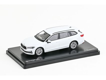 Škoda Superb IV Combi 2023 Bílá Purity 1:43 - Abrex  Škoda Superb 4 Combi- kovový model auta 1/43