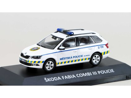 Škoda Fabia III MĚSTSKÁ POLICIE - 2014 - 1:43 - Kaleidoskop slavných vozů časopis s modelem #102  Škoda Fabia 3 - kovový model auta 1/43