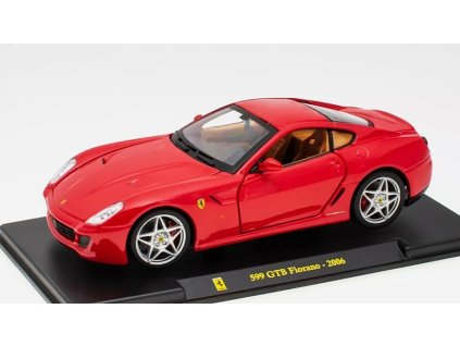 Ferrari 599 GTB Fiorano 2006 1:24 - časopis s modelem  Ferrari 599 - kovový model auta 1/24