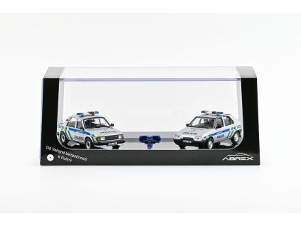 Škoda 120L + Škoda Favorit 136L 1:43 - Od Veřejné Bezpečnosti K Policii 3/4 - Abrex  Škoda 120L 1984 a Škoda Favorit 136L 1988 - kovový model auta