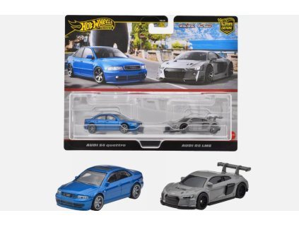 Sada: Audi S4 Quattro + Audi R8 LMS 1:64 - Hot Wheels  Audi S4 Quattro + Audi R8 LMS - modely aut 1/64