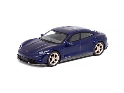 Porsche Taycan Turbo S 1:64 modrá - MiniGT  Porsche Taycan Turbo - kovový model auta