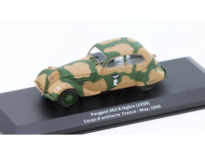 Peugeot 402 B Légéré 1940 1:43 - časopis Vojenské automobily s modelem #15  Peugeot 402 B Légéré - kovový model auta 1/43