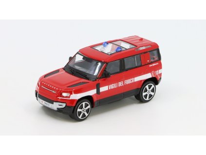 Land Rover New Defender hasičský 1:43 - Bburago  Land Rover New Defender - model auta 1/43
