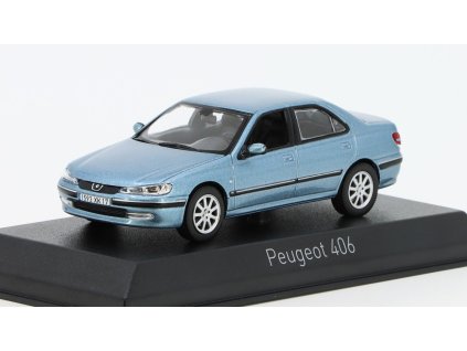 Peugeot 406 2002 modrá 1:43 - NOREV  Peugeot 406 2002 - kovový model auta